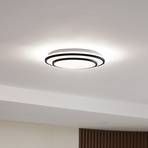 Lindby LED ceiling light Duala, black, RGB, CCT, remote control