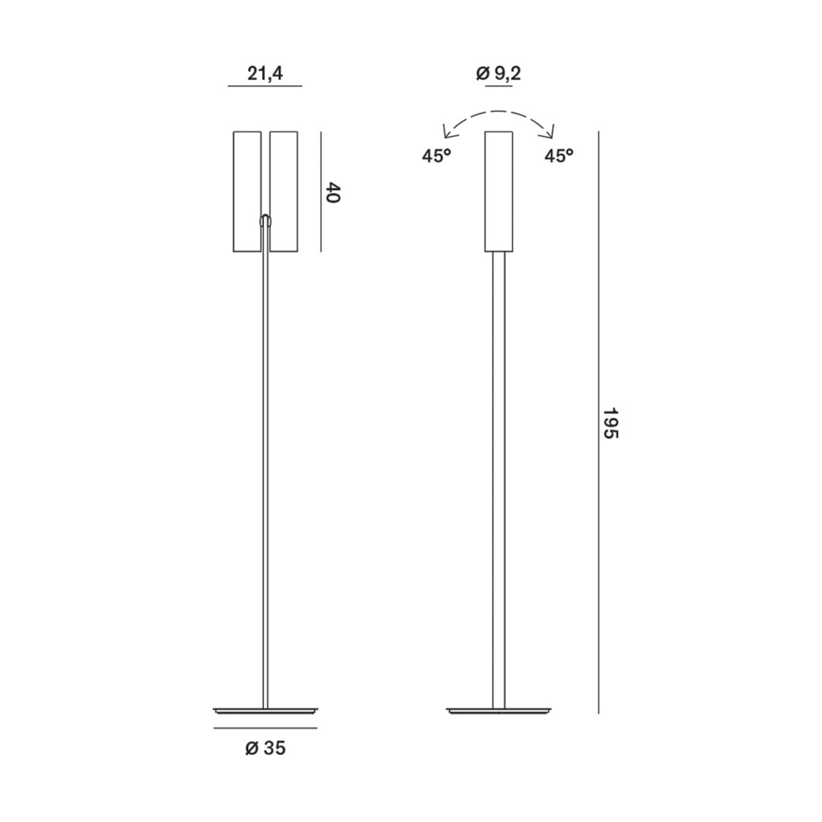 Lampa podłogowa Rotaliana Tobu F1, 3000K, 20°, czarny