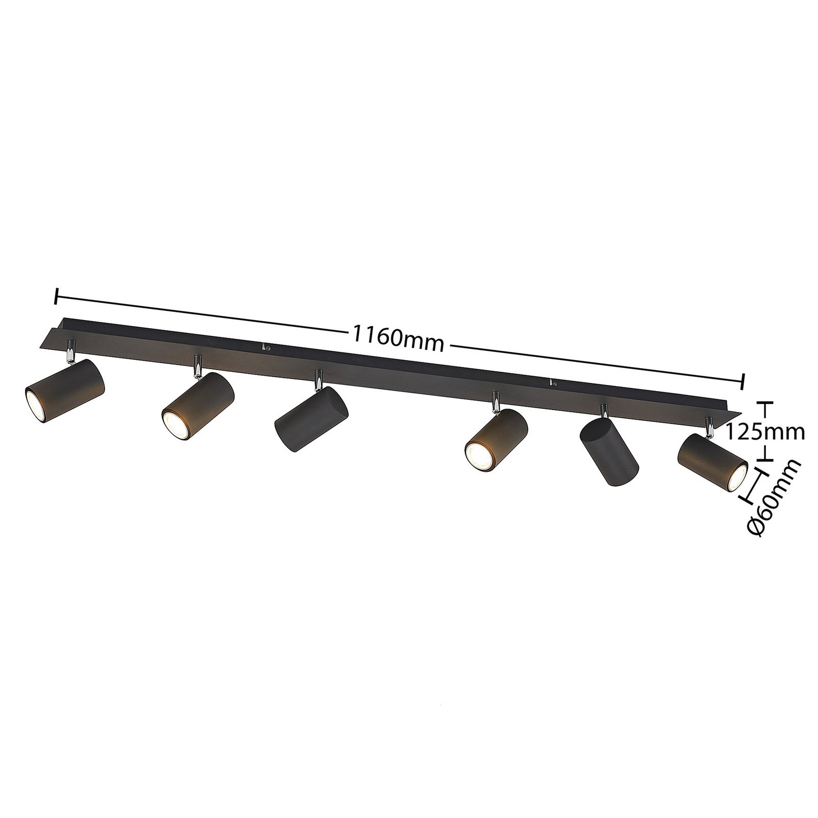 Joffrey 6 Kattovalaisin  Black - Lindby