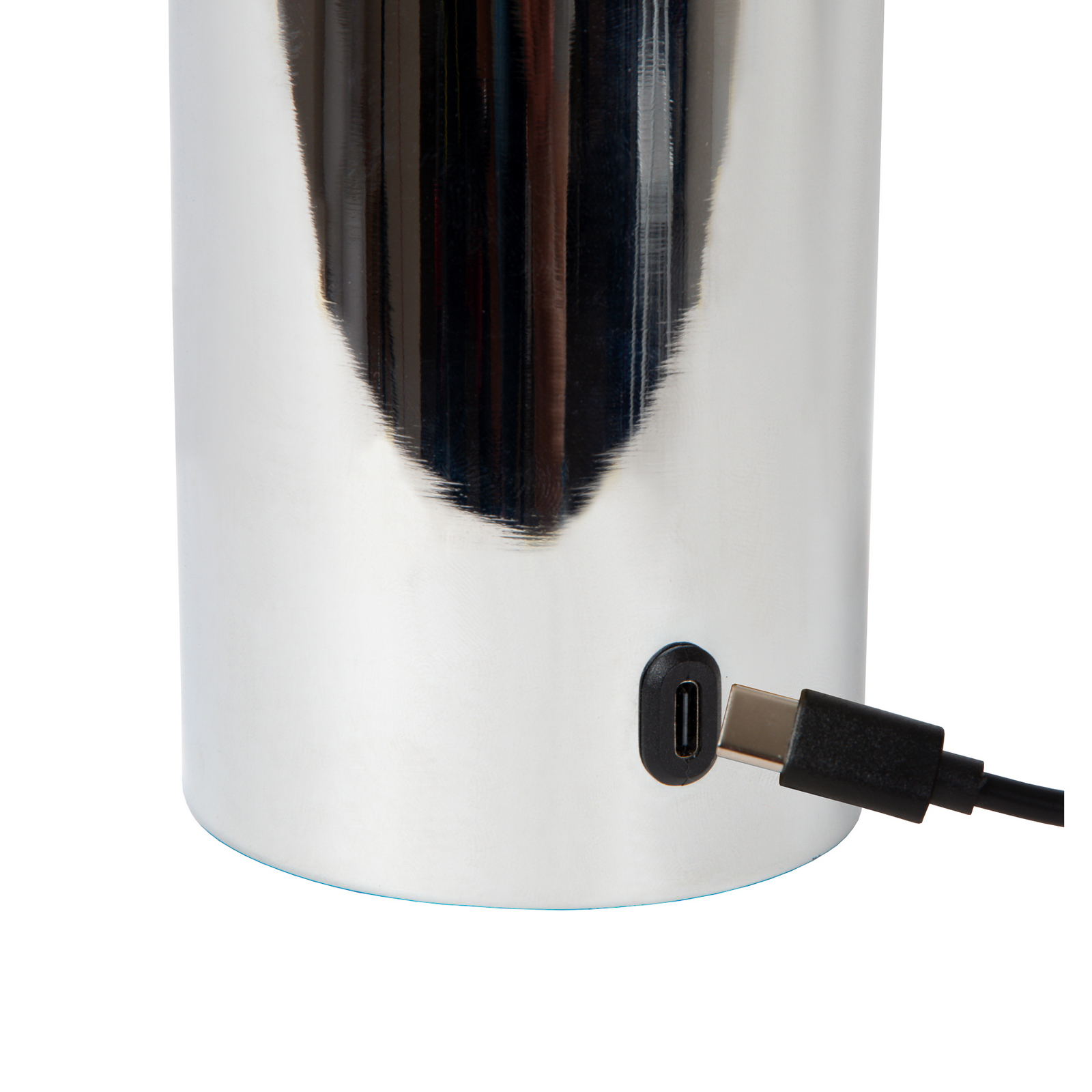 Accu-tafellamp Vivo, chroomkleurig, hoogte 22 cm, metaal