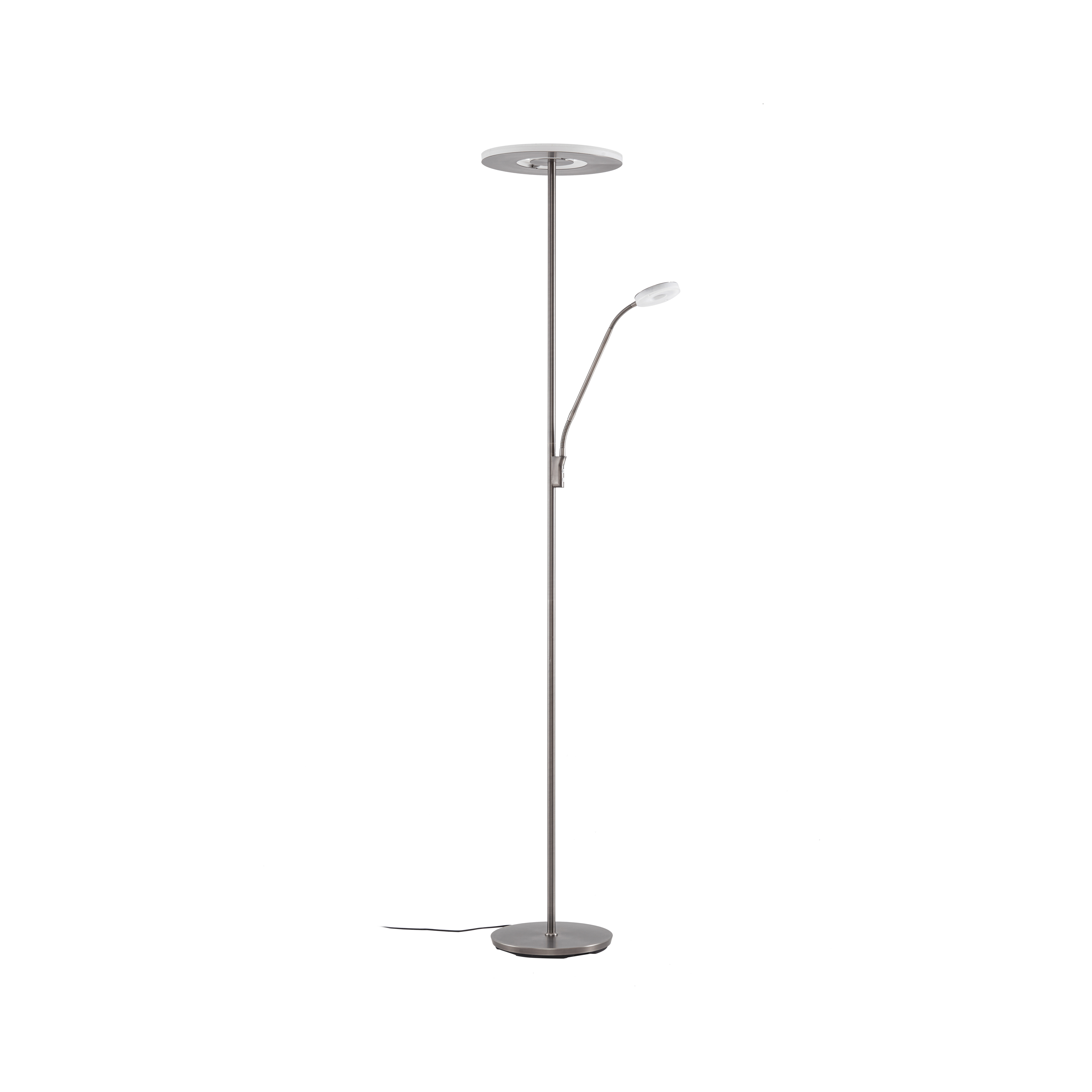 Raymond LED floor lamp, reading light, 180 cm, titanium-coloured, metal, CCT -