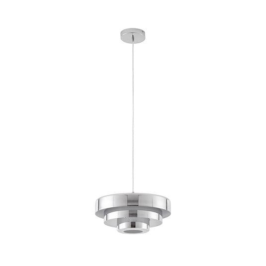 Tivra hänglampa, krom, Ø 35 cm, metall, E27 – Lindby
