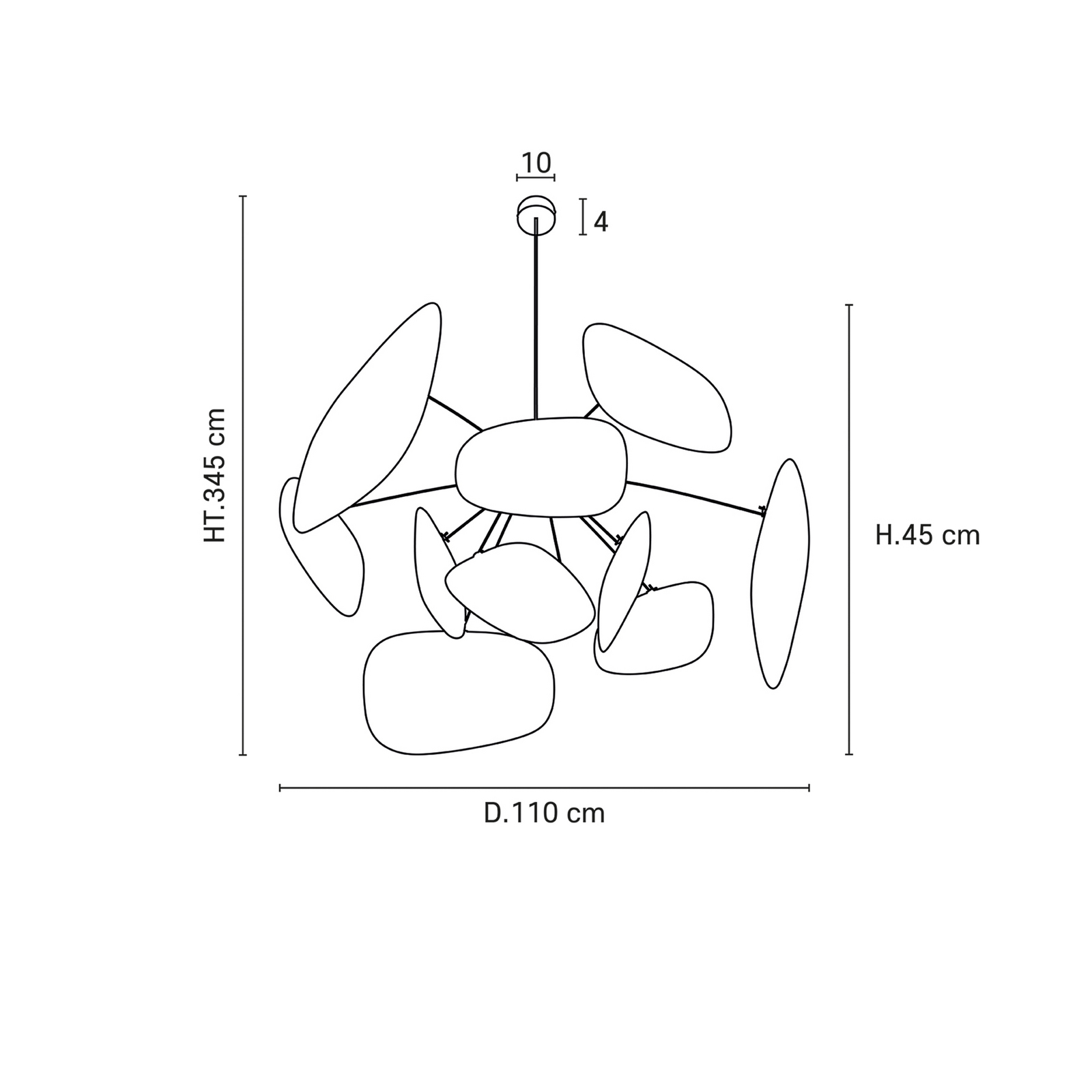 Hängelampe Screen 70's, Ø 110 cm, Leinen, bunt - MARKET SET Hängelampe Screen 70's, Ø 110 cm, Leinen, bunt - MARKET SET
