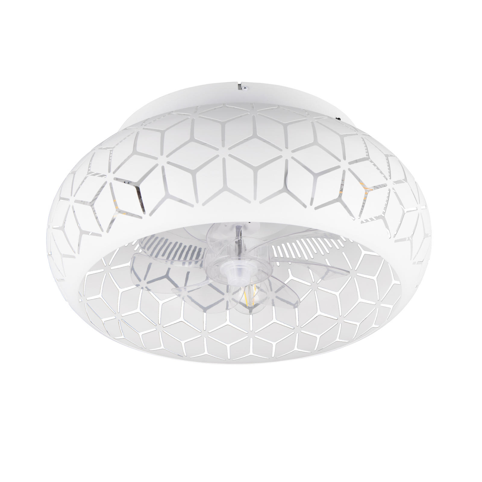 Ventilator cu lumină Bidar, alb, DC, silențios, 50 cm, telecomandă