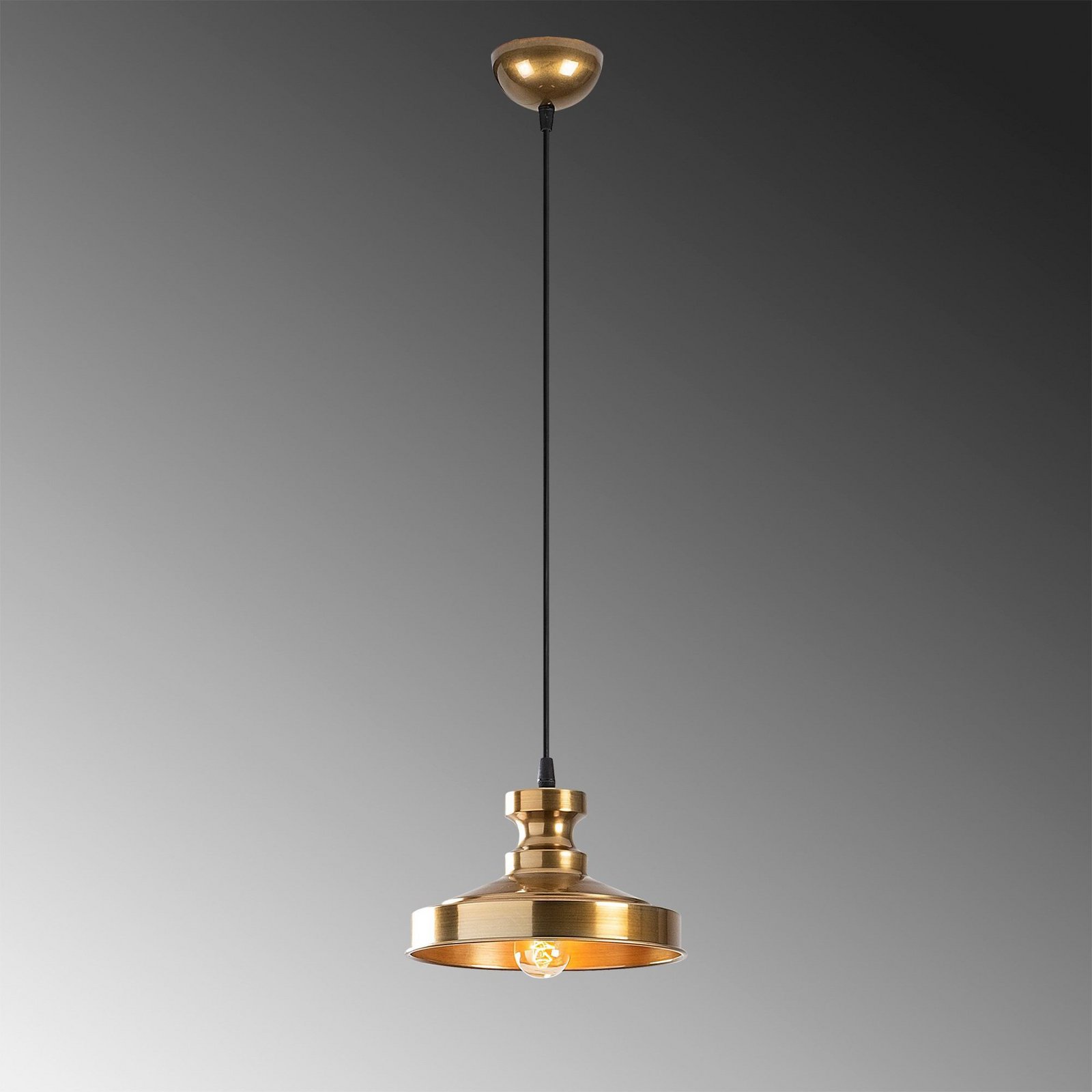 Hängeleuchte Berceste, goldfarben, Metall, Ø 22 cm, E27
