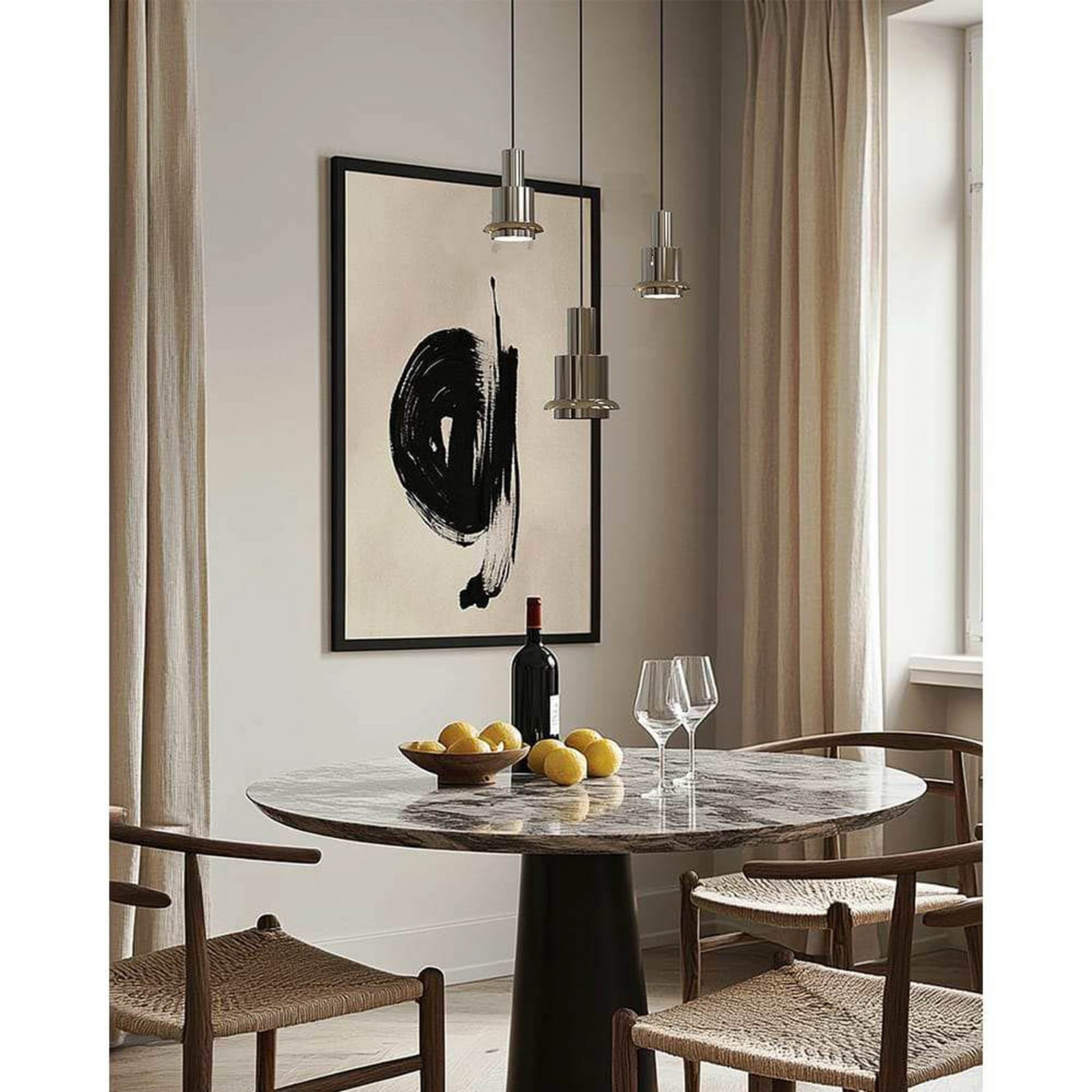 Chaumont Taklampa &Oslash;15xH22 Nickel/White DCW - Vardagsrum - Metall