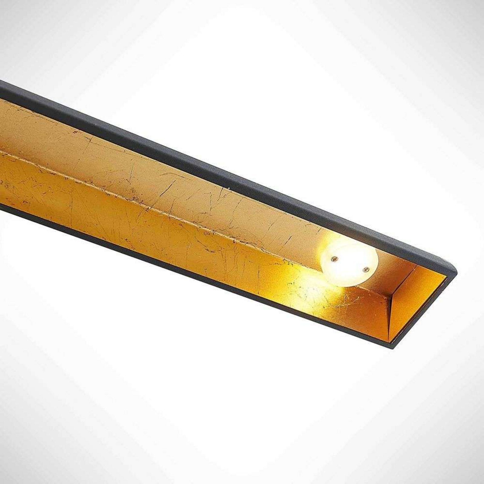 Solvina LED Lustră Pendul Black/Gold - Lindby