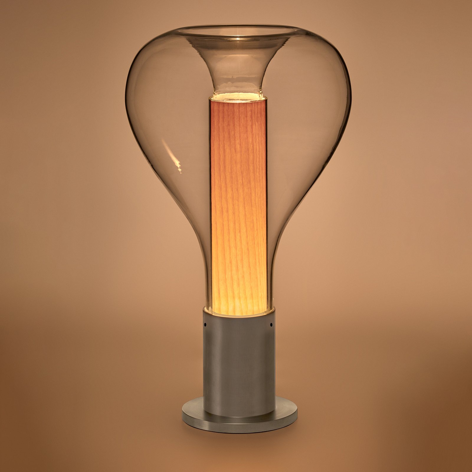LZF Eris LED table lamp glass shade, aluminium