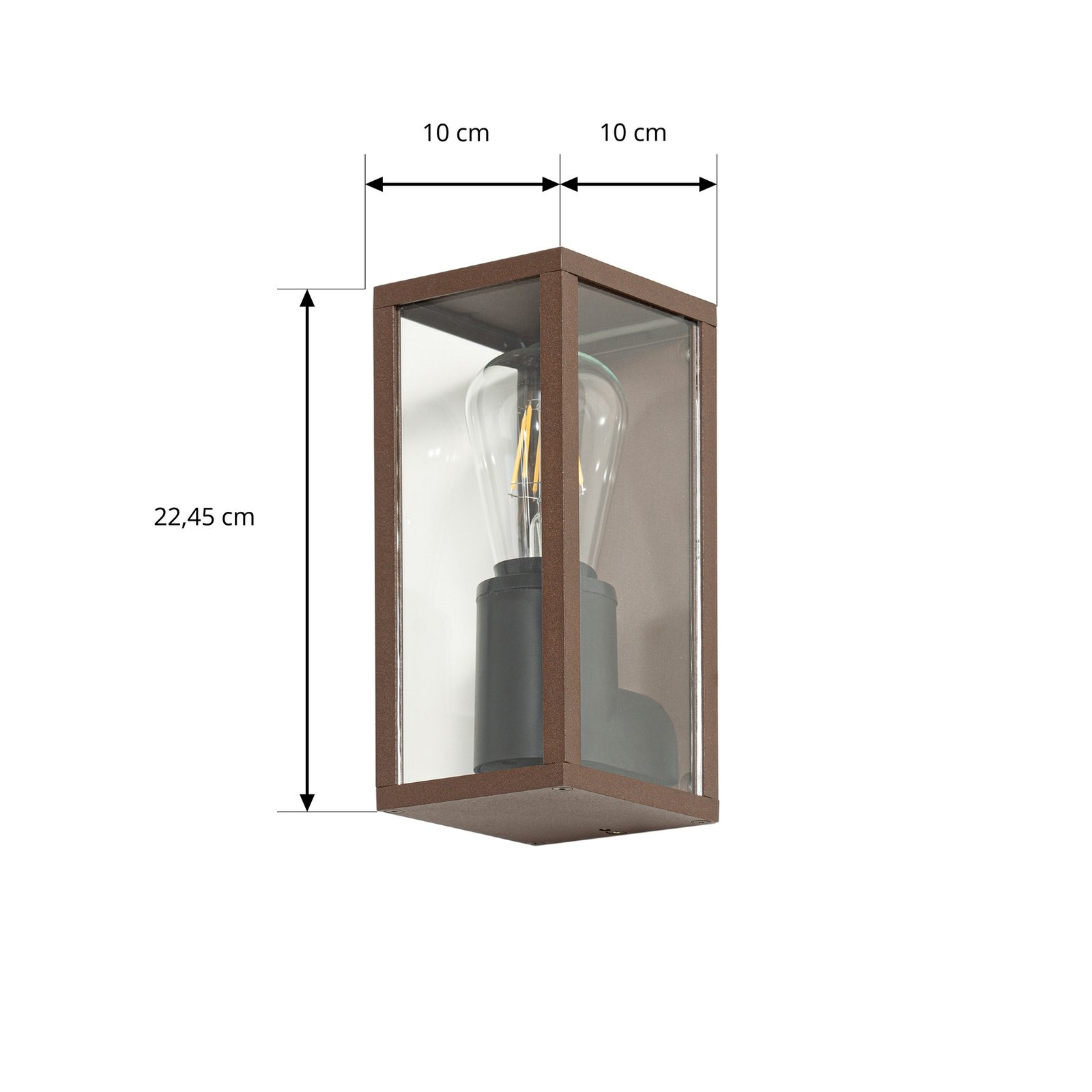 Lindby Außenwandleuchte Robigus, rostfarben, Aluminium