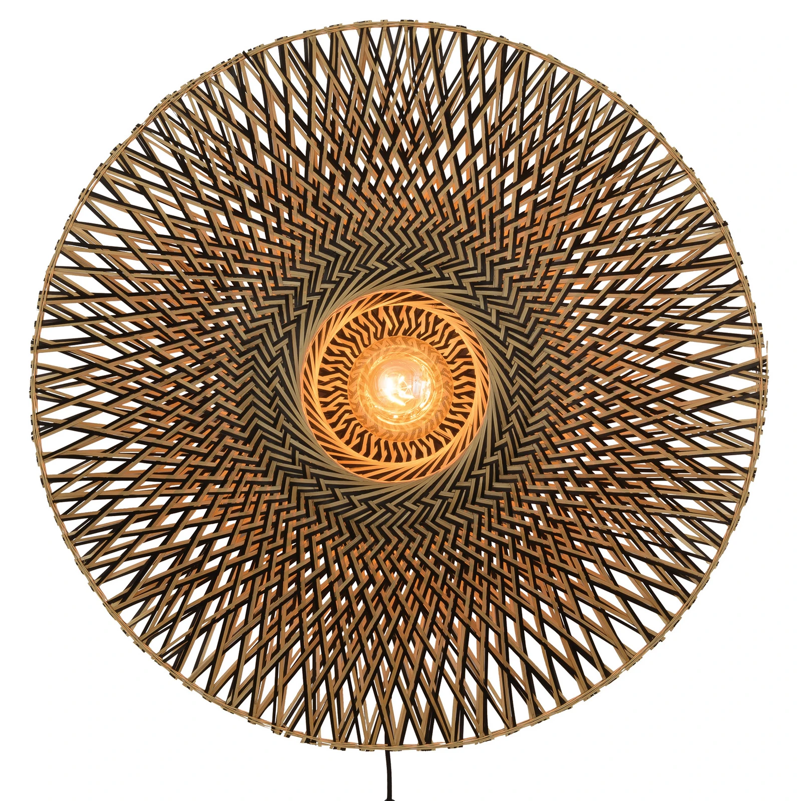 Aplique de pared GOOD & MOJO Bali de bambú, Ø 87 cm