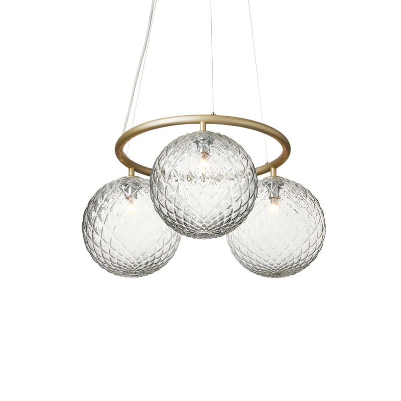Nuura Aps - Miira 3 ljuskrona Circular, mässing/klar, Ø 54 cmNuura | [""Ljuskrona - Taklampa"", ""Taklampa""] | Lampspecialisterna