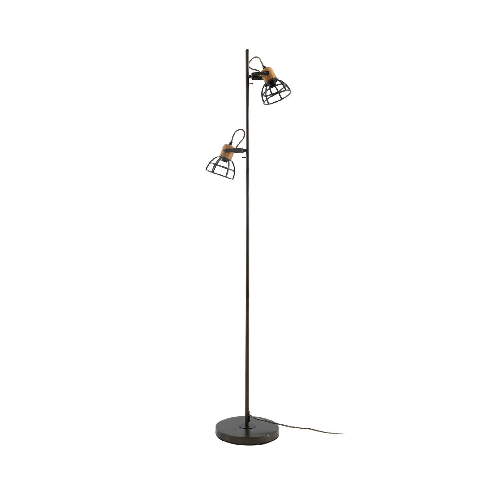 Lucande podna lampa Arinthea, 2 žarulje, crna, čelik, E14