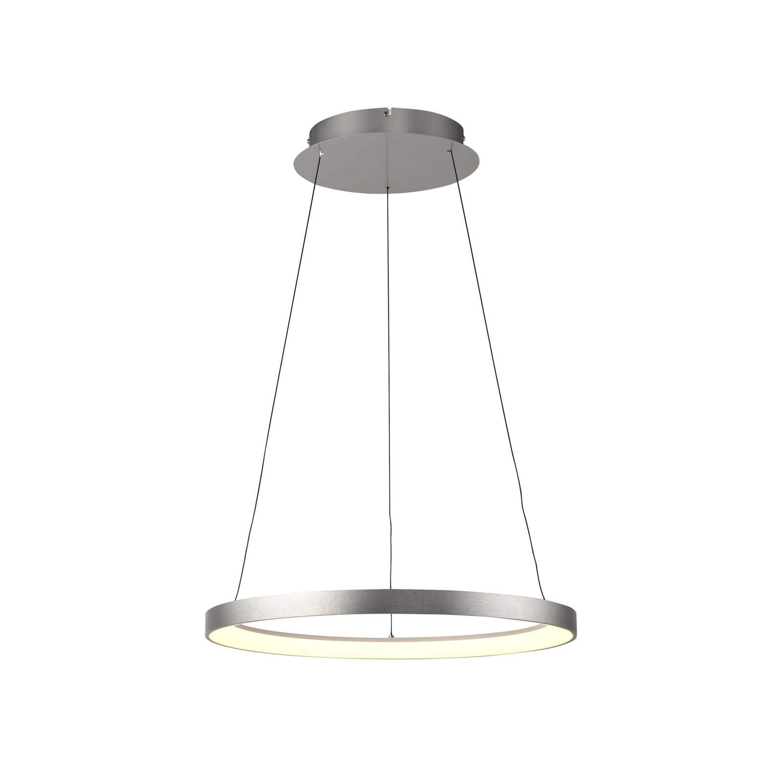 Paul Neuhaus LED hanglamp Hoop, aluminiumkleurig, Ø 57cm, dimbaar