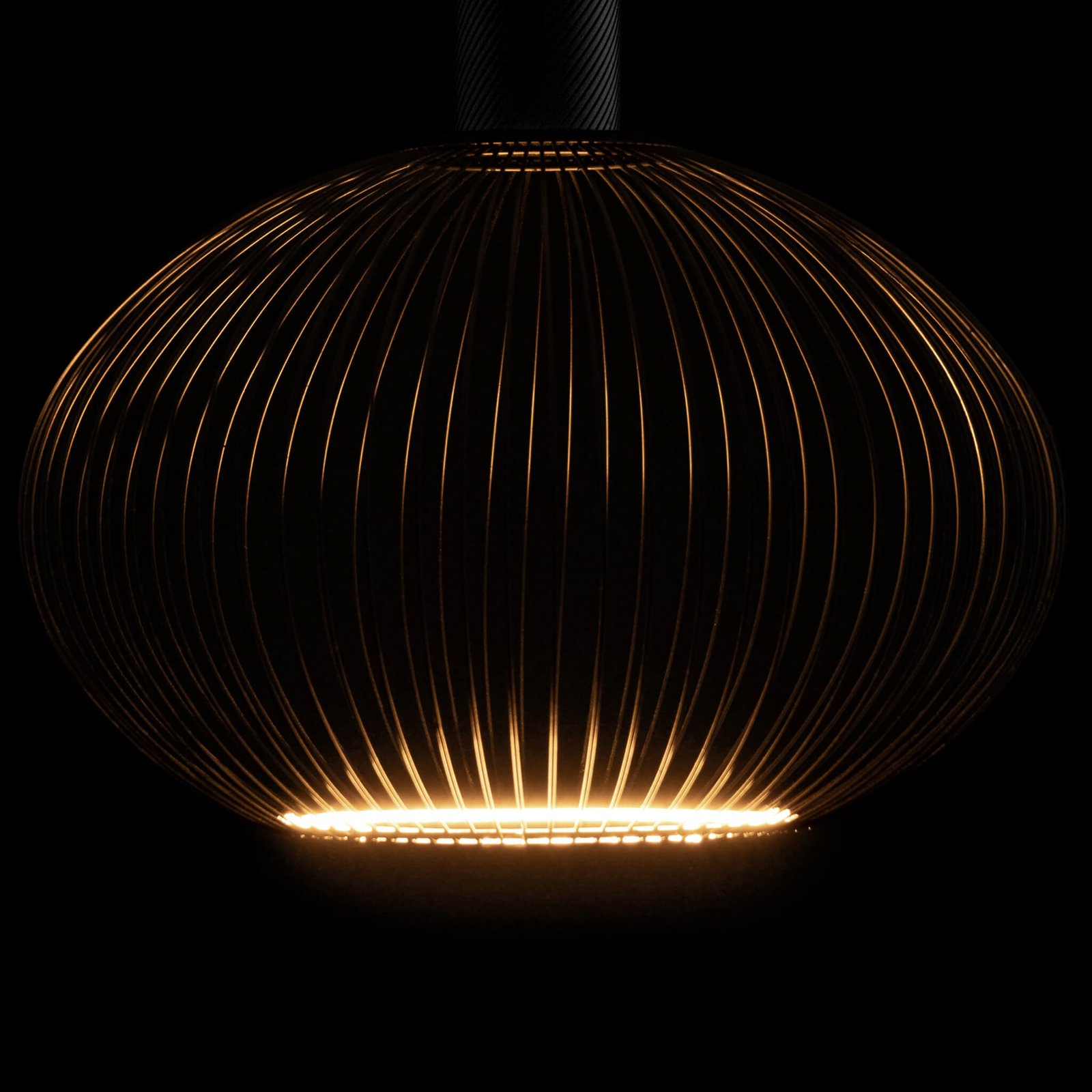 Segula LED Floating Filo melns Oval300 E27 6W 2200 K dim.