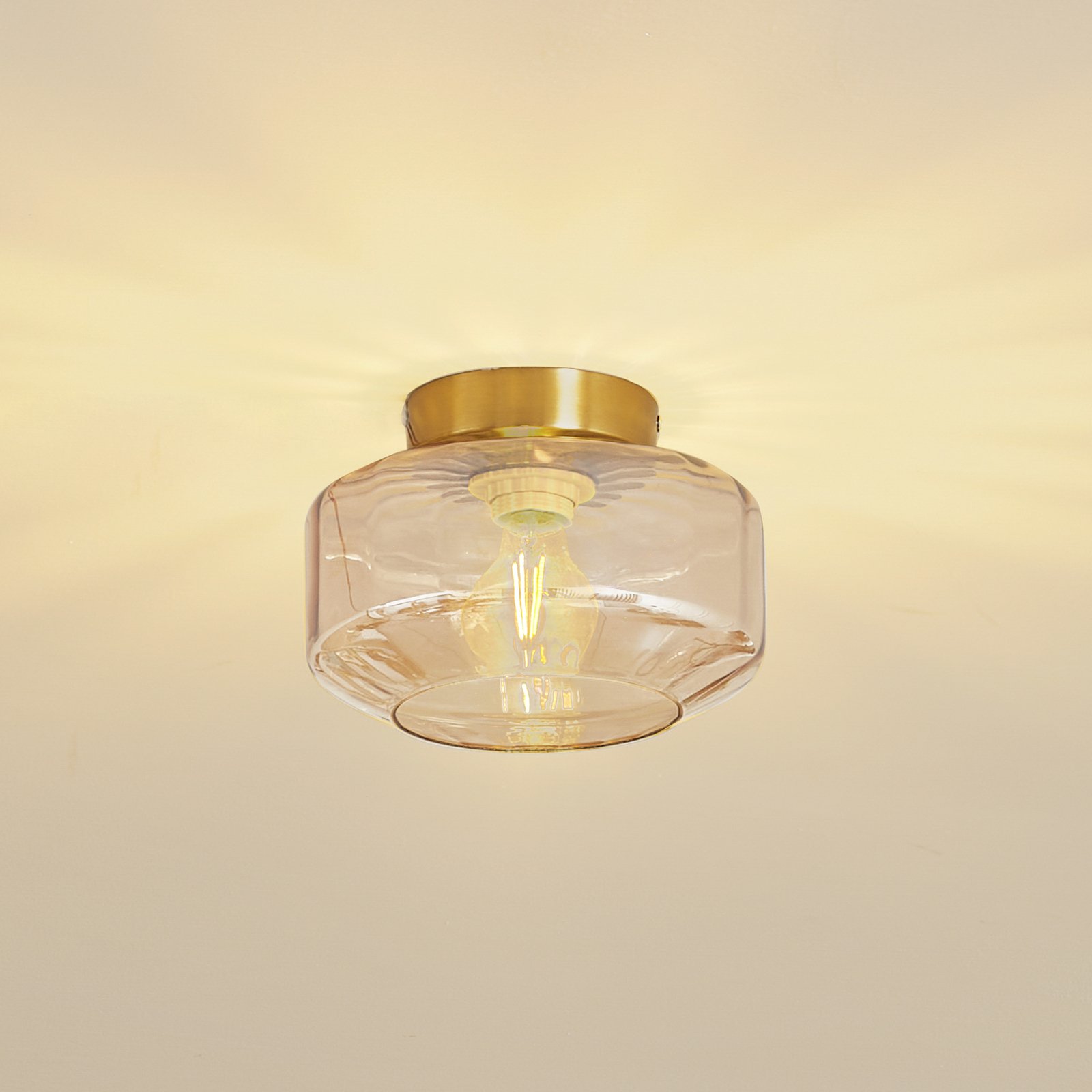 Hildur Deckenleuchte amber Ø 22 cm Glas - Lindby