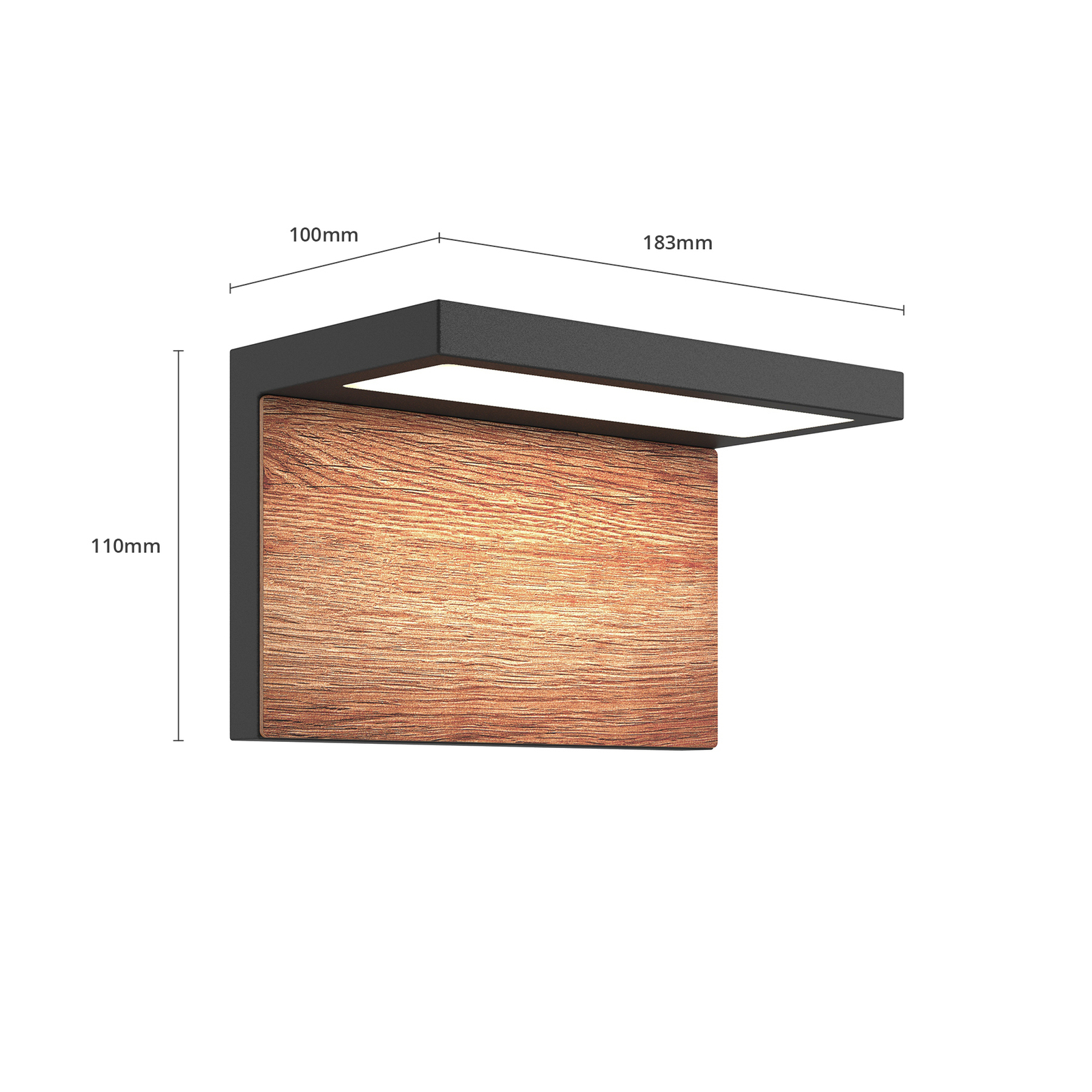 Lucande Lignus vonkajšie nástenné LED svietidlo