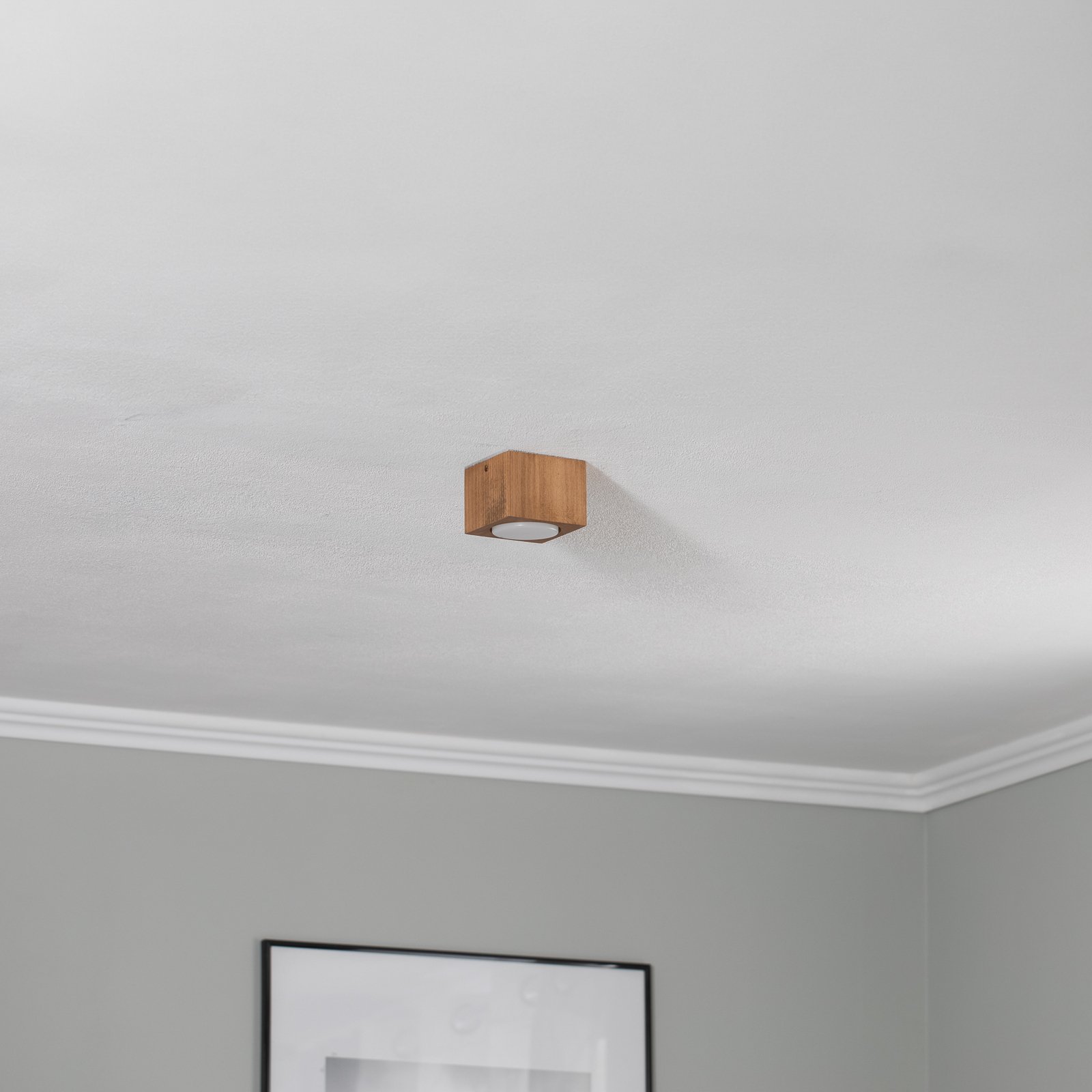 Envostar Ernest downlight GX53, wood, angular