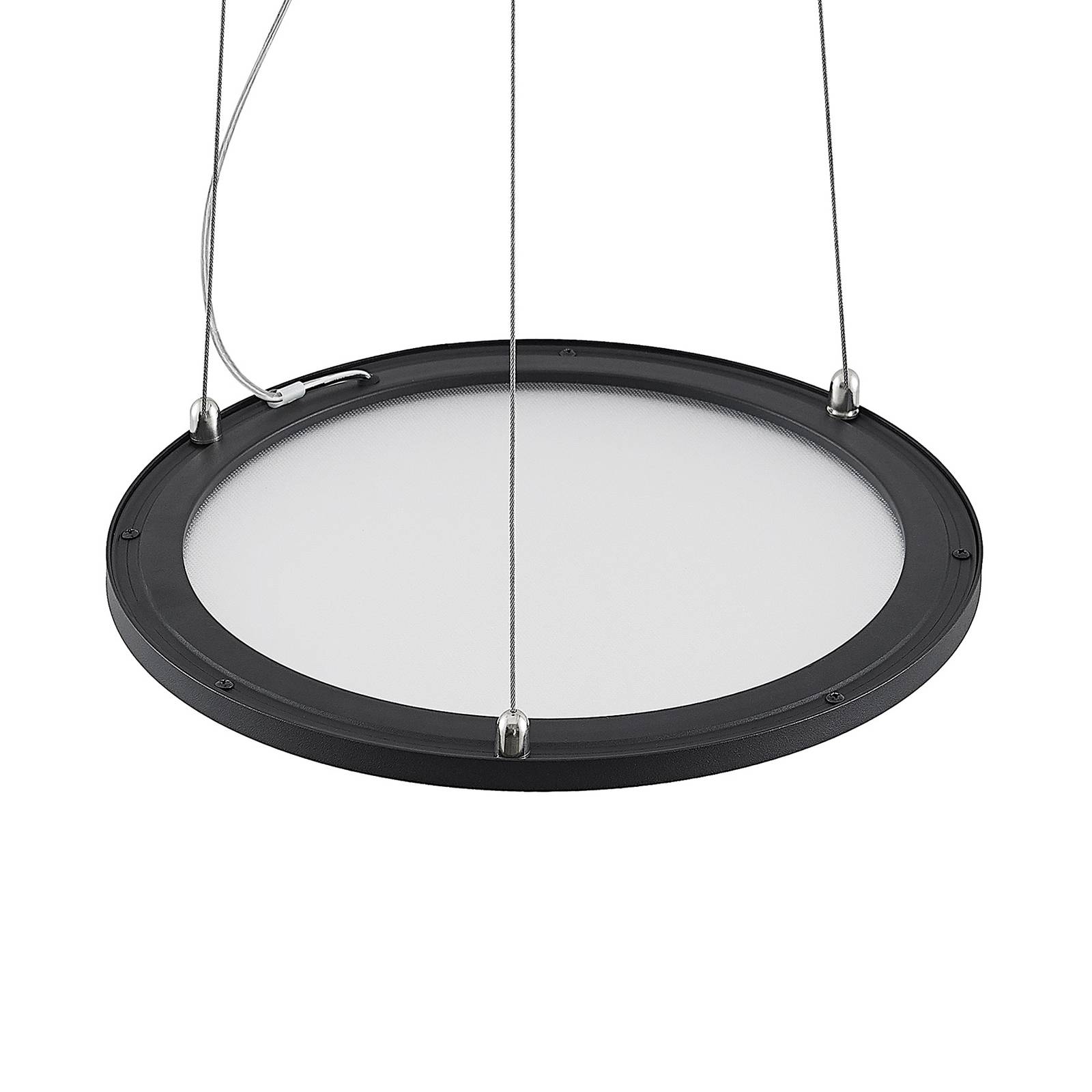 PRIOS Prios Palino LED hanging light, 30 cm, in black, for Living / Dining Room, aluminium, PMMA, 15 W, H: 1.15 cm