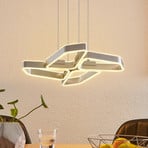 Lucande Quinn suspension LED à 4 lampes nickel