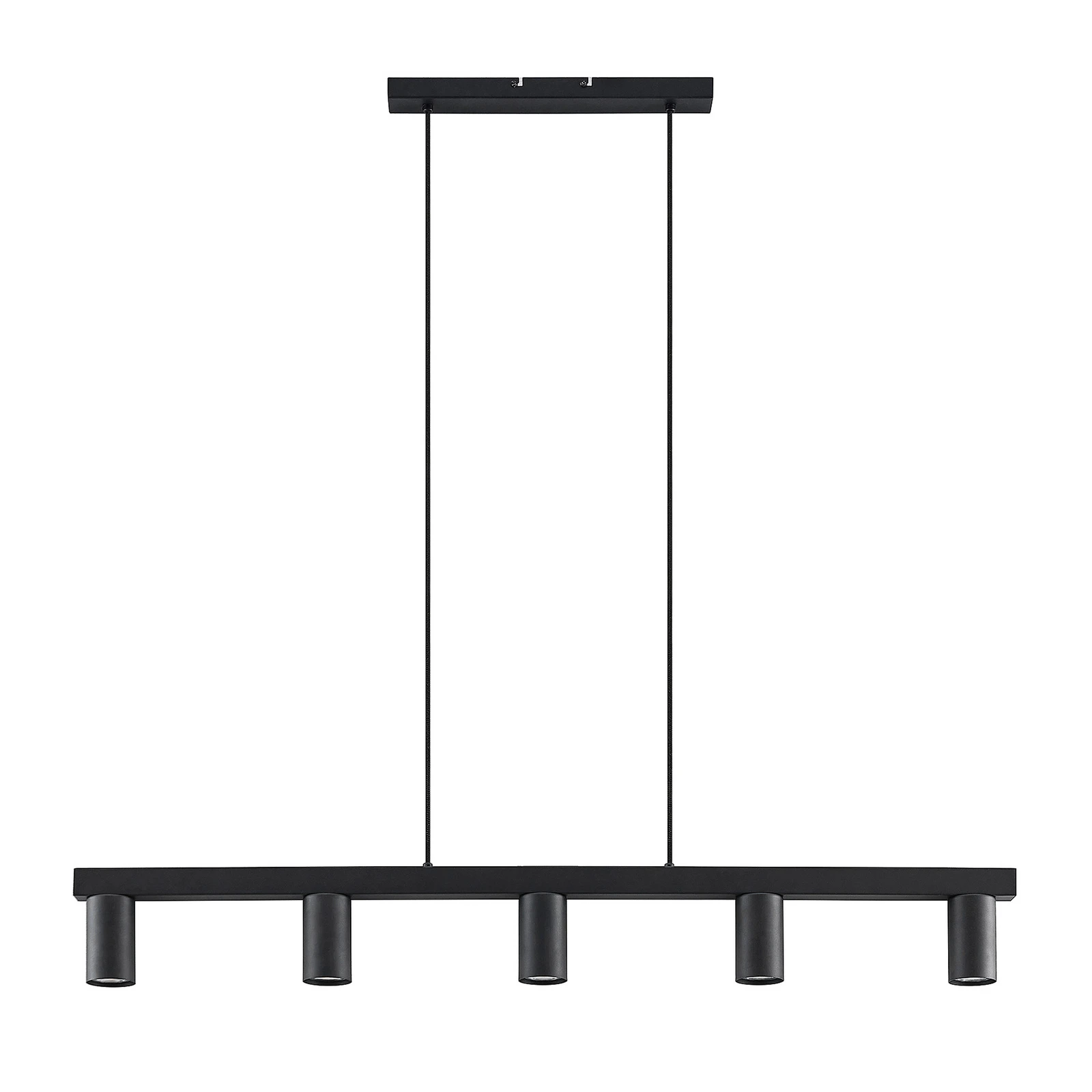 Lampă suspendată Lindby Baliko, negru, 116 cm, 5 becuri, GU10