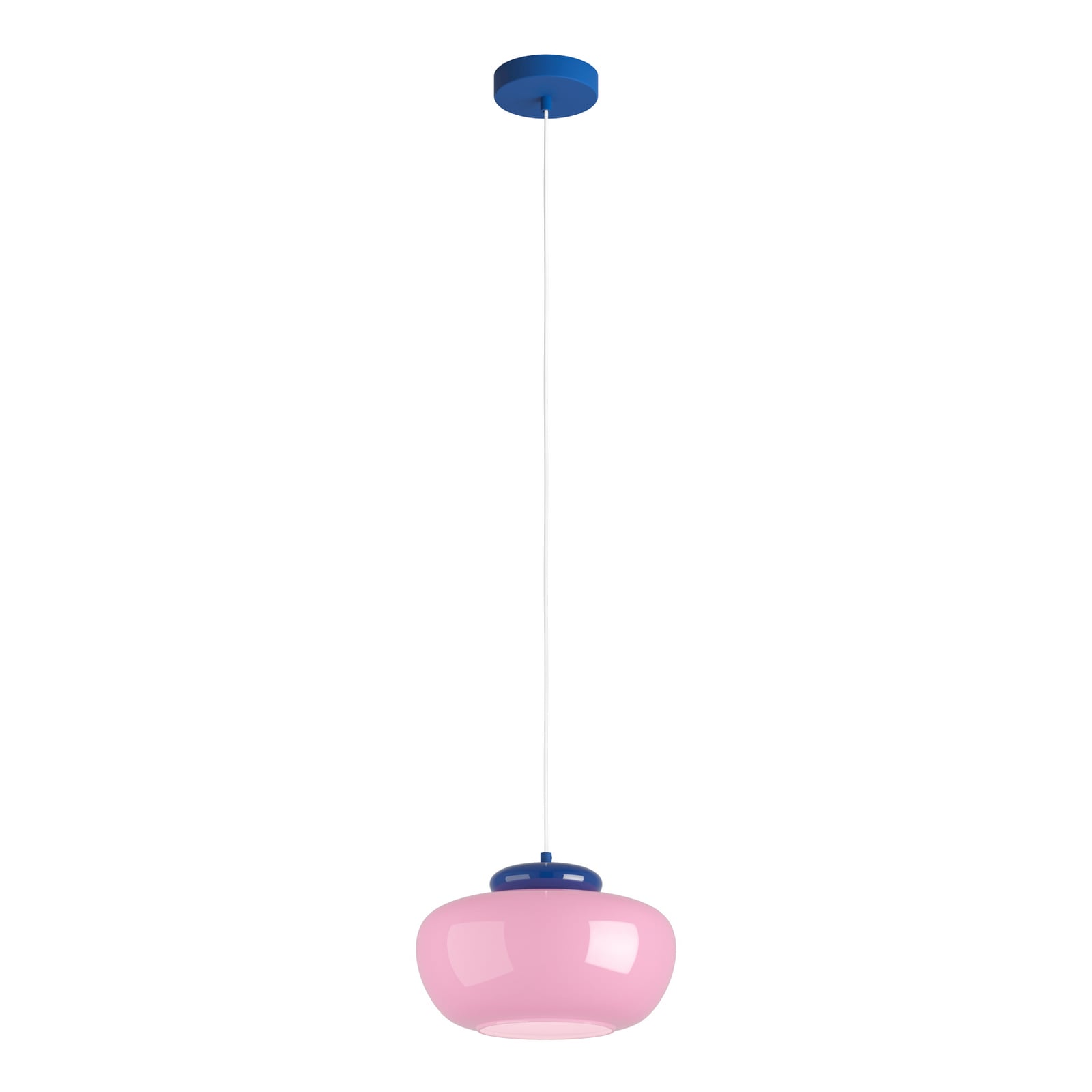 Hanglamp Berardelli, roze/blauw, Ø 30 cm, glas, E27