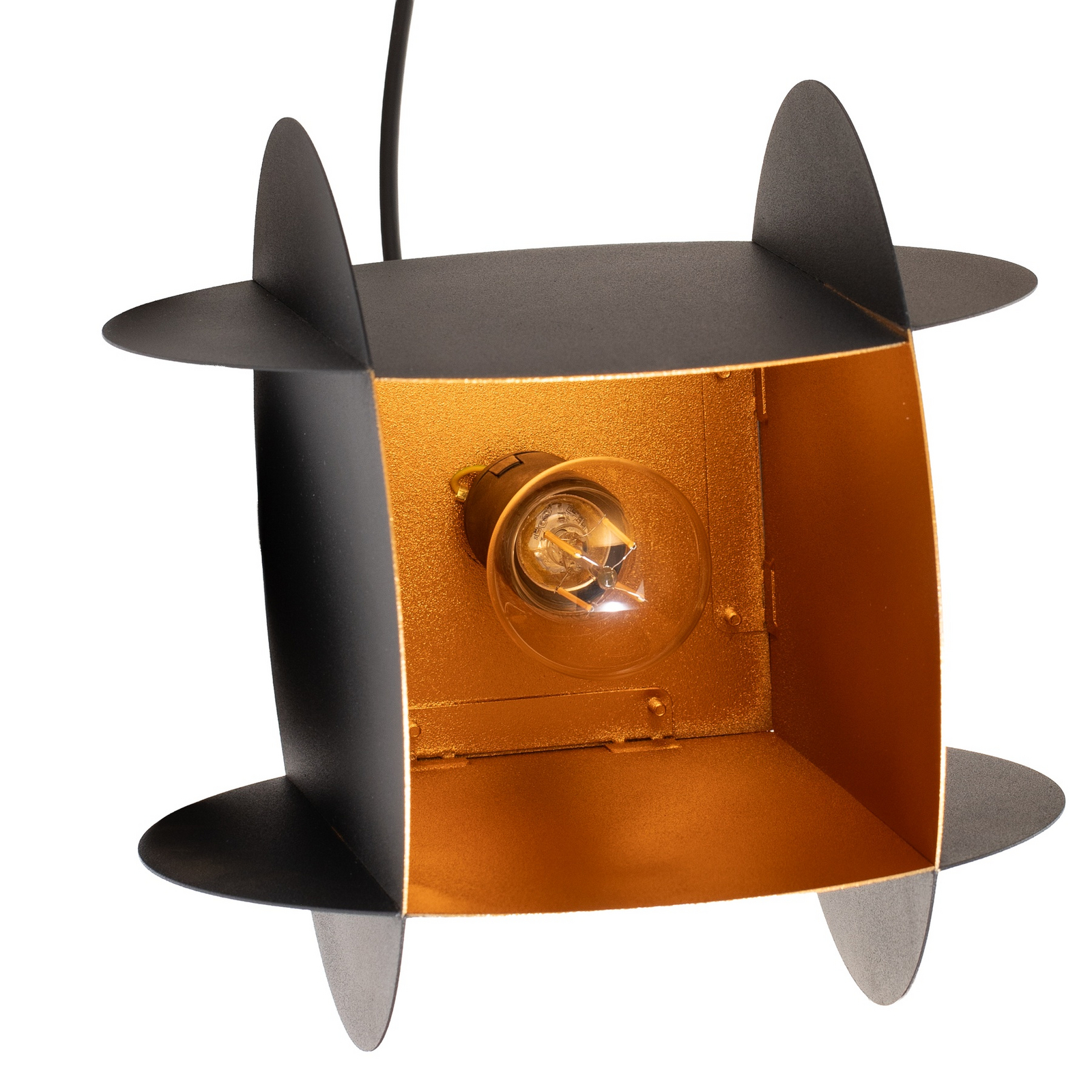 Hanglamp Corner, zwart, 25 x 25 cm, metaal, E27