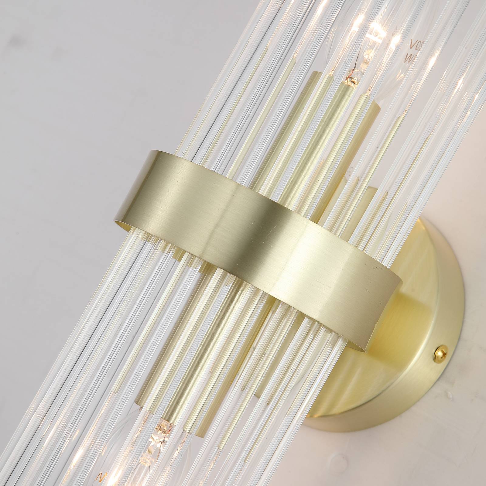 Lampa ścienna Lara, wysokość 56 cm, kolor złoty/przezroczysty, szkło/metal