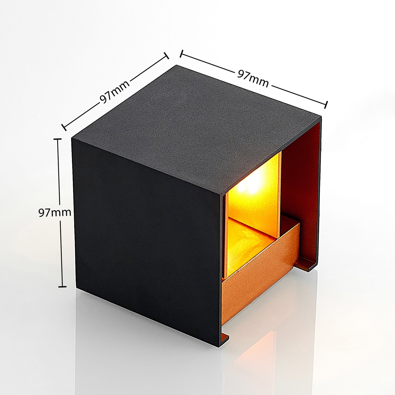 ELC Jördis vägglampa, G9, kantig, svart