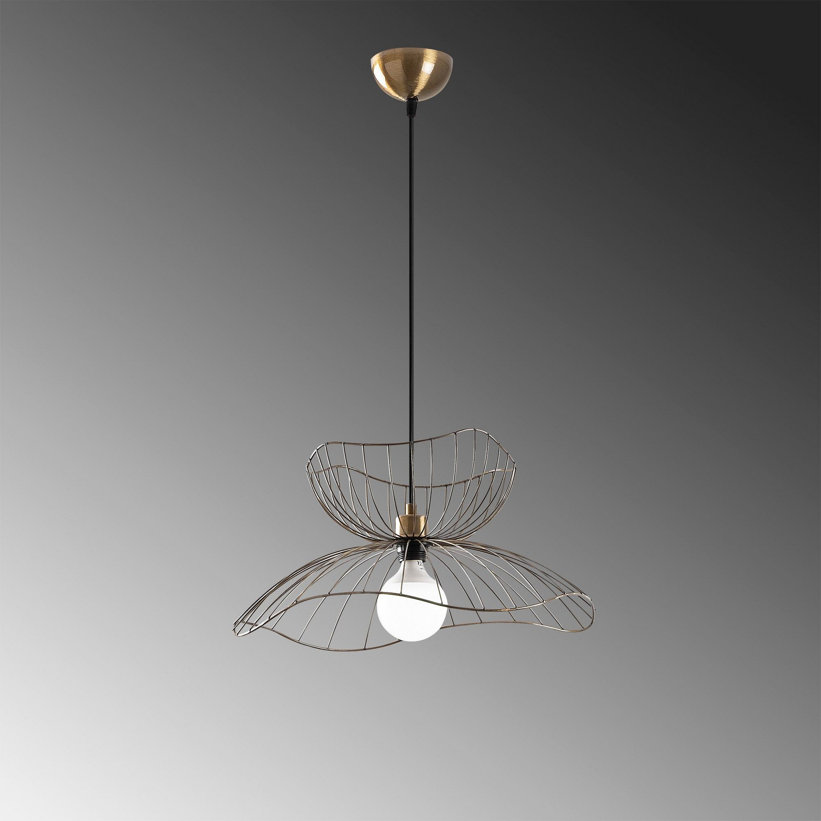 Hängeleuchte Tel, altmessing, Ø 50 cm, 1-flammig, Metall