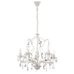 Teresa crystal chandelier, ivory 5-bulb