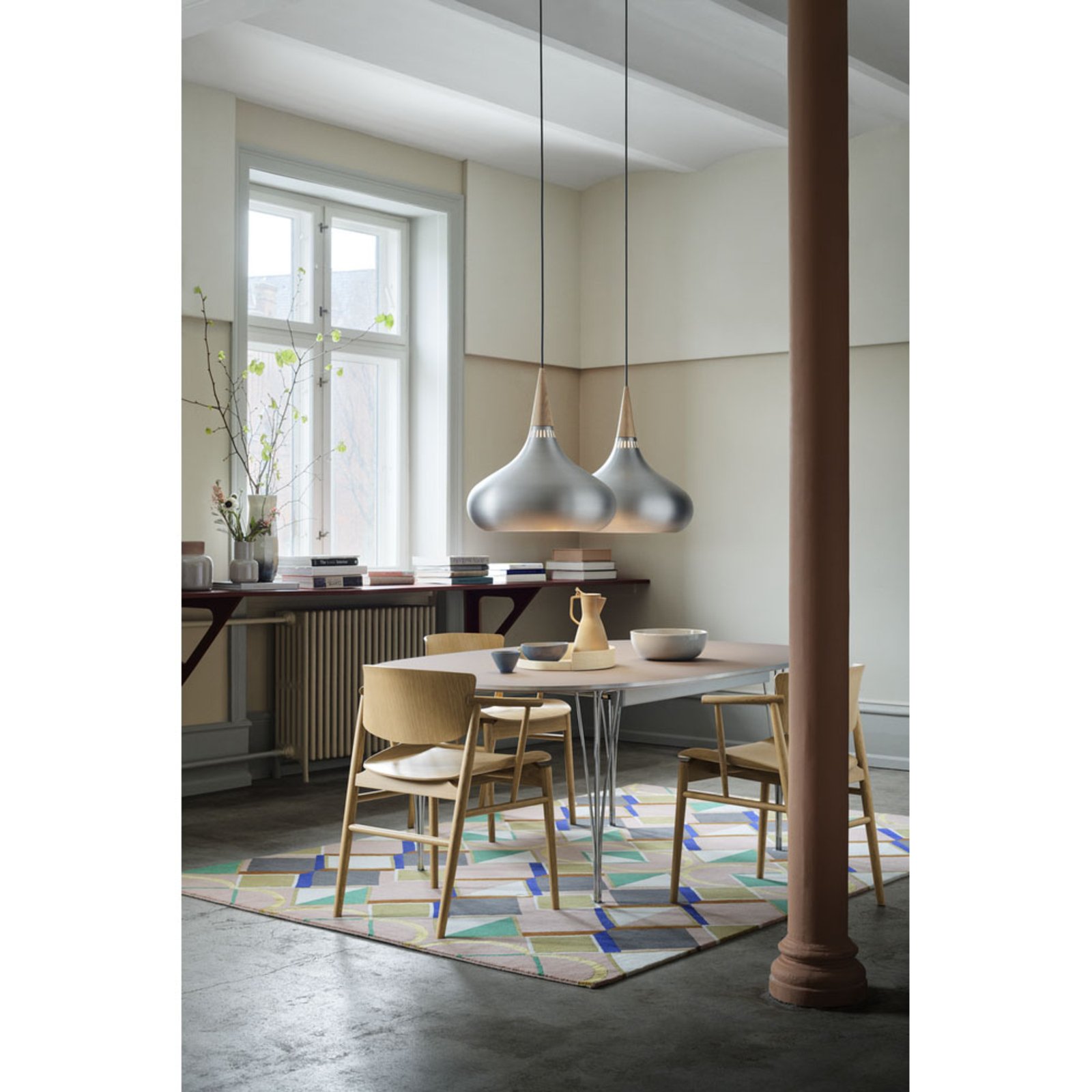 Orient P1 Candeeiro Suspenso Matte Alu/Oak - Fritz Hansen