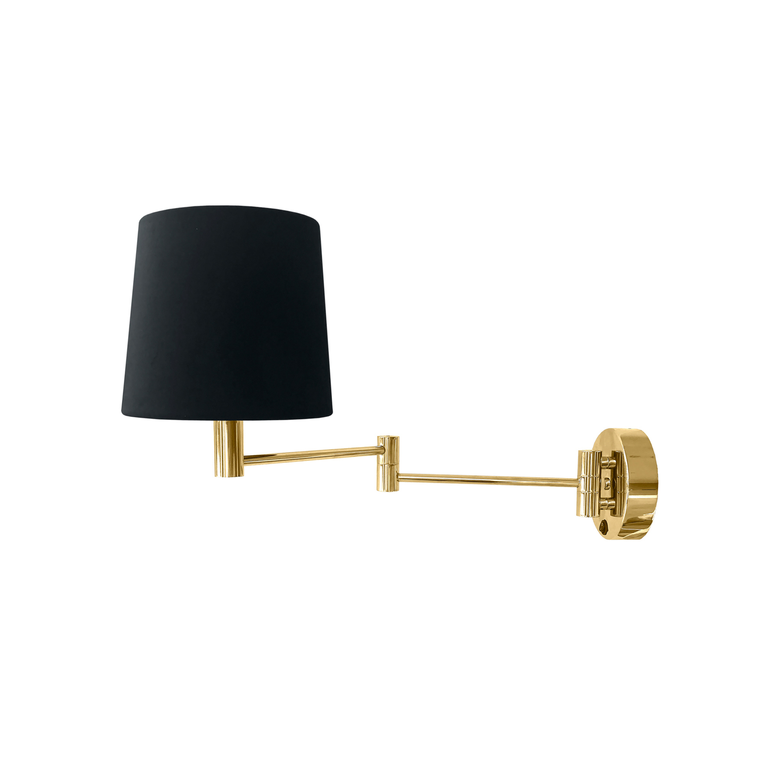 Solo wall light, cone, velours, black/gold