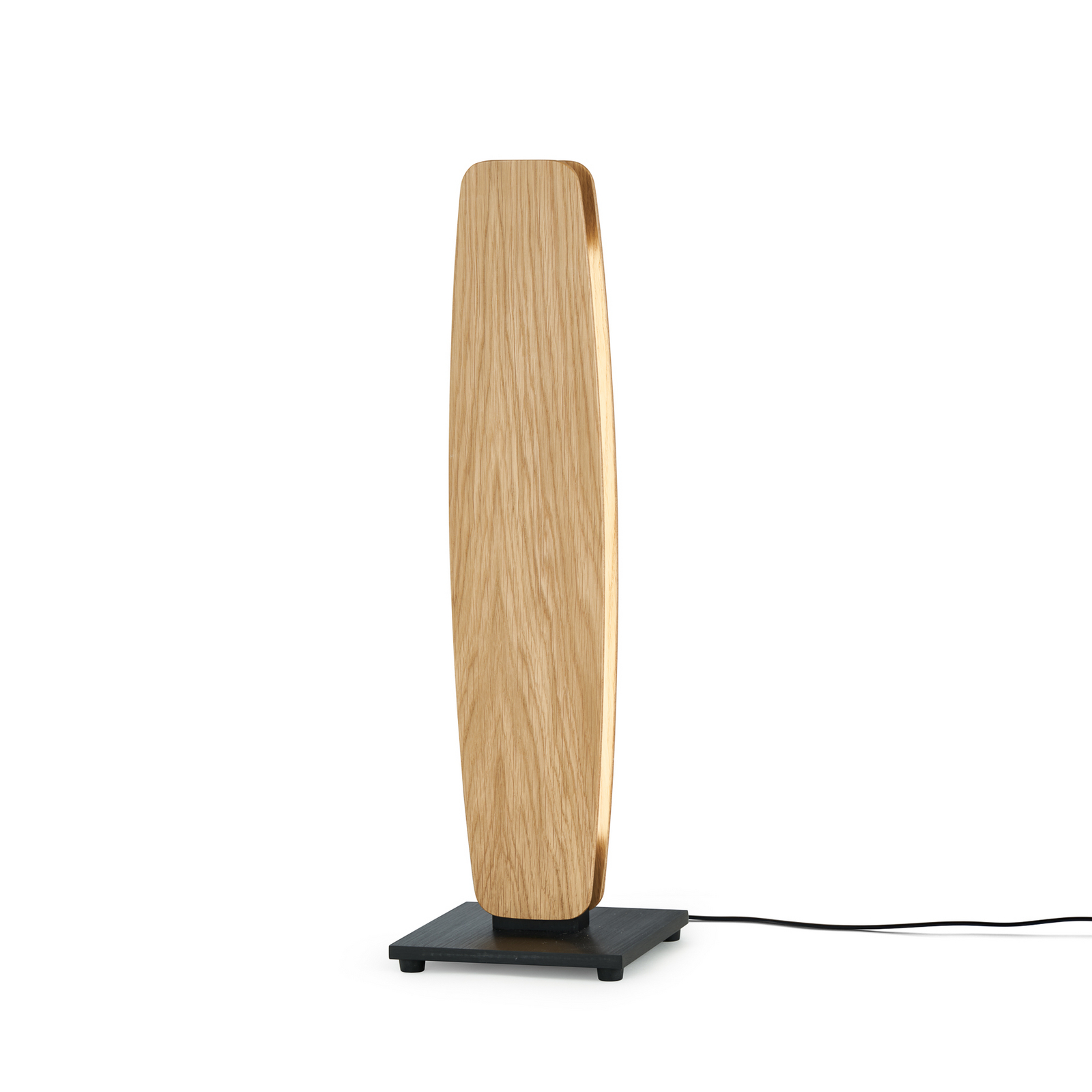 Quitani LED stolna lampa Persida, visina 50 cm, hrast, 2.700 K