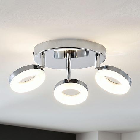 LED-taklampe Ringo 3 lyskilder, rund