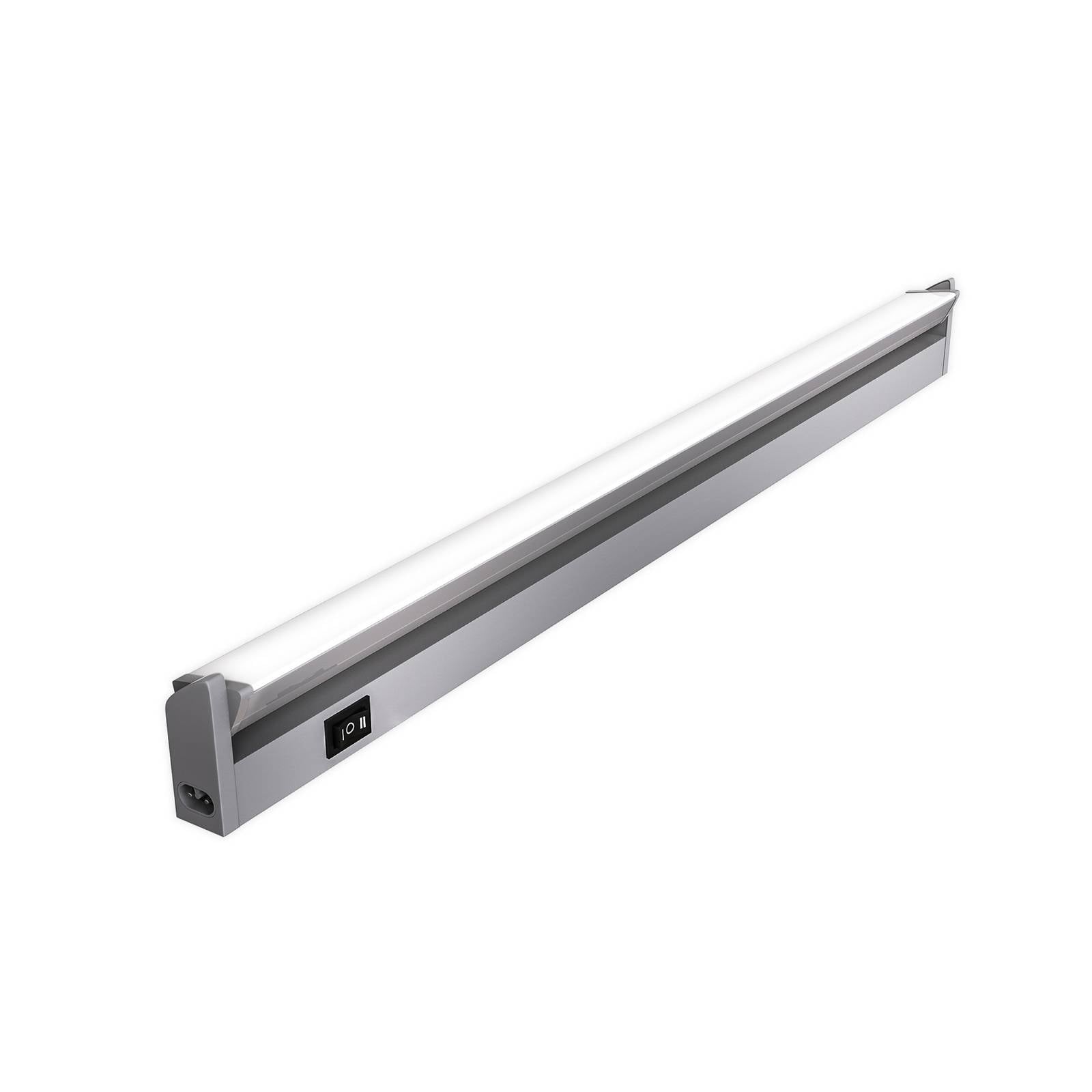 Bklicht - Unterbau Leuchte led 230V 9W Lichtleiste Küchen-Lampe Beleuchtung Schrankleuchte Silber Grau