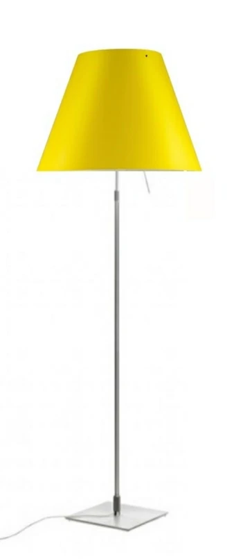 Luceplan - Costanza Lampadaire avec Variateur Aluminium/Jaune Vif