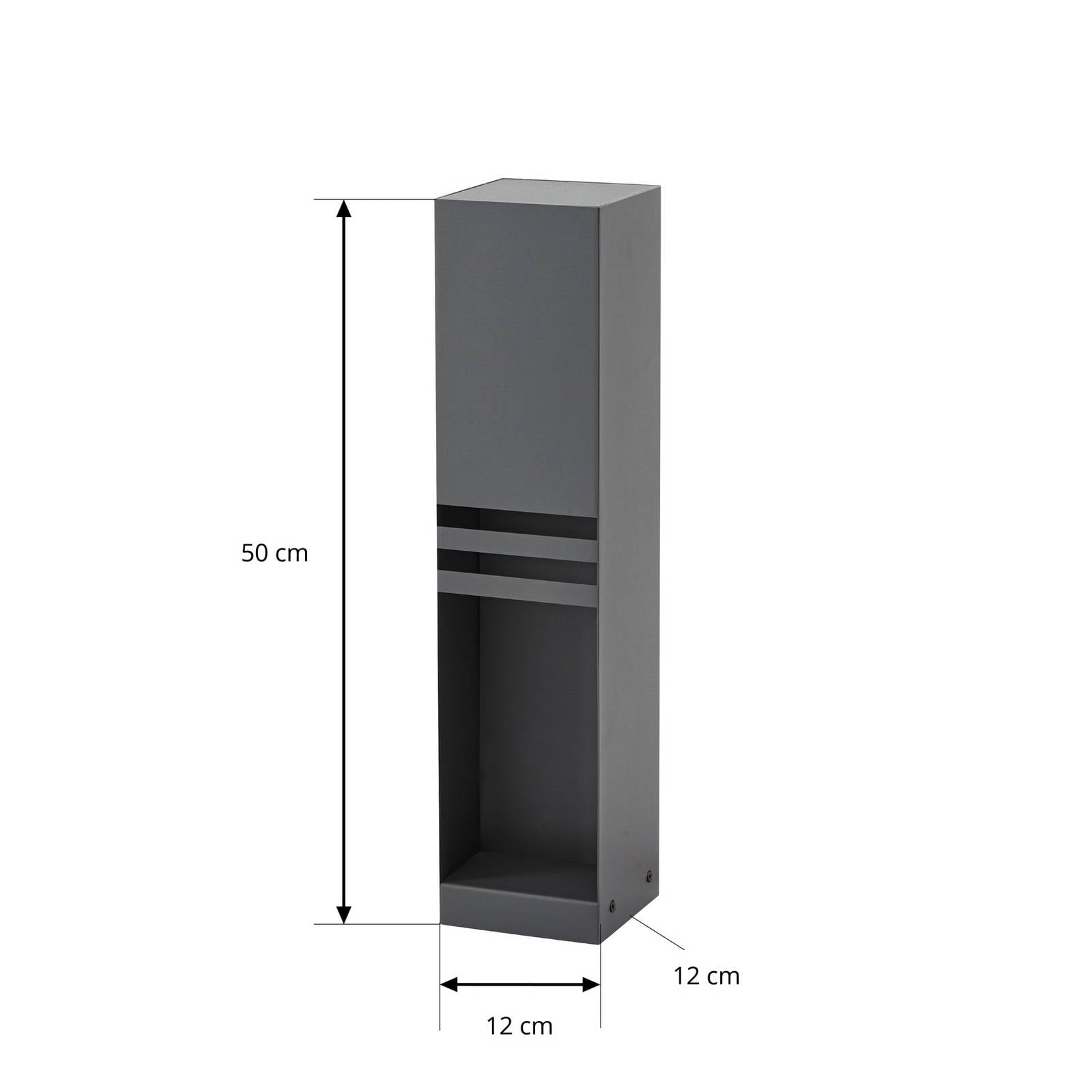Słupek oświetleniowy LED Lucande Oxido, kolor antracytowy, wysokość 50 cm,