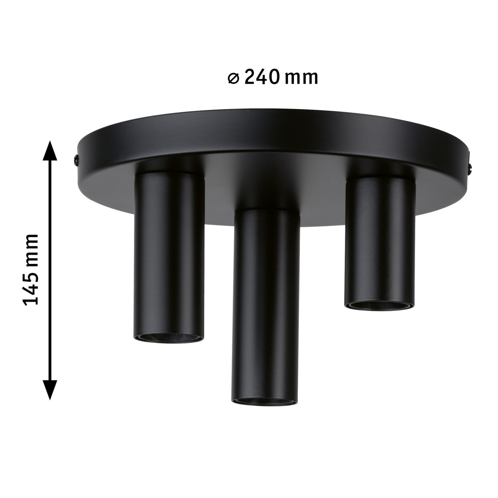Paulmann Skogen plafonieră negru 3 becuri - Camera de zi / sufragerie - modern - negru mat - Metal
