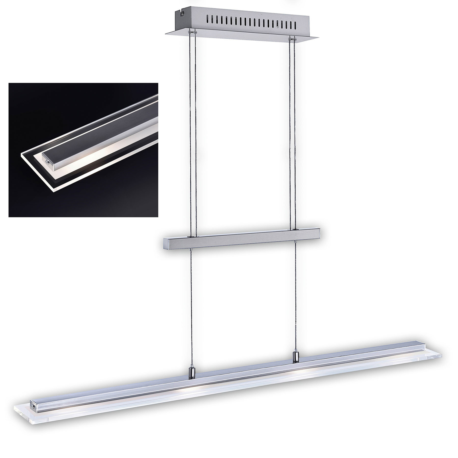Fischer & Honsel T-Tenso LED hanging light Tuya Smart RGBW CCT, for Living / Dining Room, metal, 19 W, energy efficiency: A+, L: 88 cm, W: 9 cm