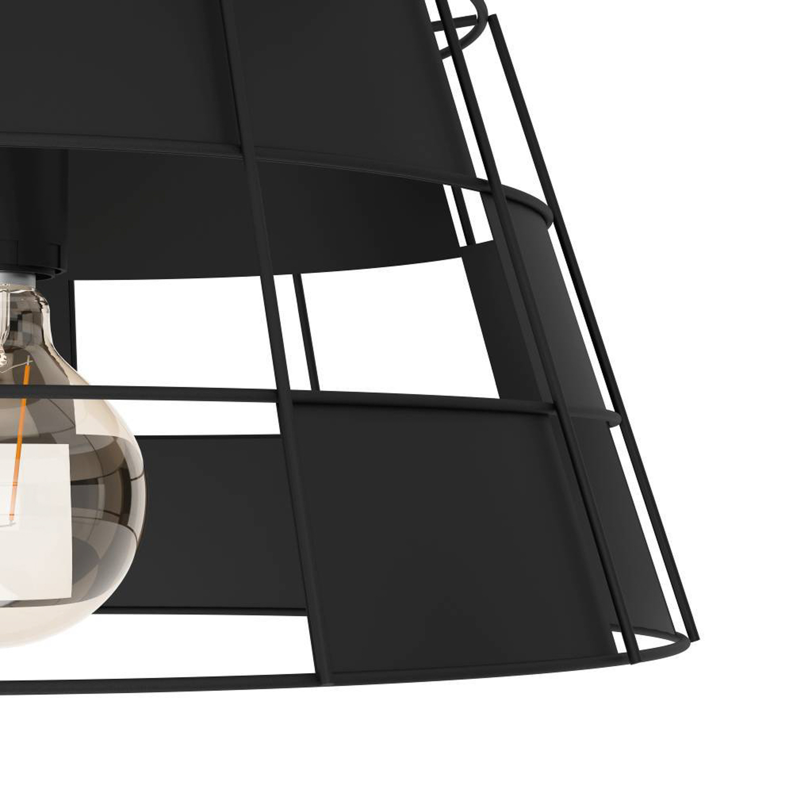 Стоманена лампа за таван EGLO Pontefract, черна