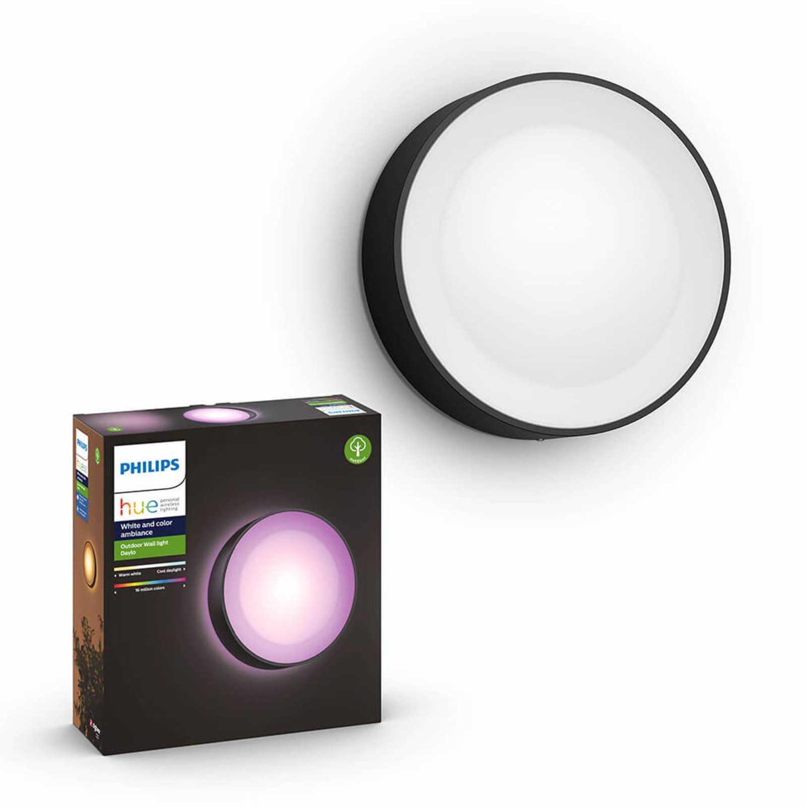 Daylo Aplica de Exterior White/Color Amb. Black - Philips Hue