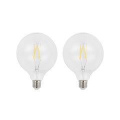 LED hõõgniit E27 6W 2,700K G125 Globe läbipaistev komplekt 2 tk