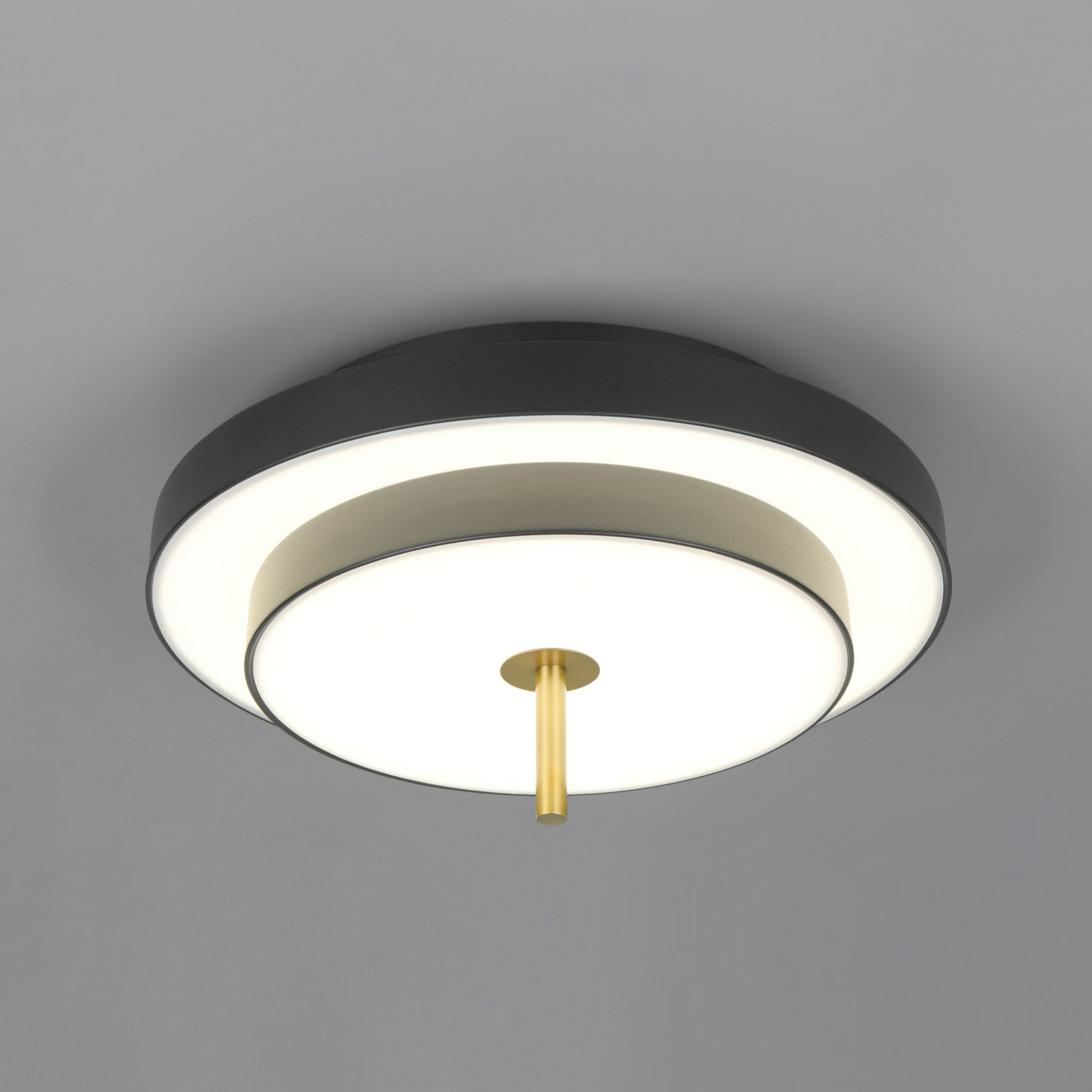 LED-taklampa Keaton, svart/guldfärgad, Ø 40 cm, CCT LED-taklampa Keaton, svart/guldfärgad, Ø 40 cm, CCT