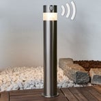 Kalypso - Stainless steel solar LED pedestal lamp