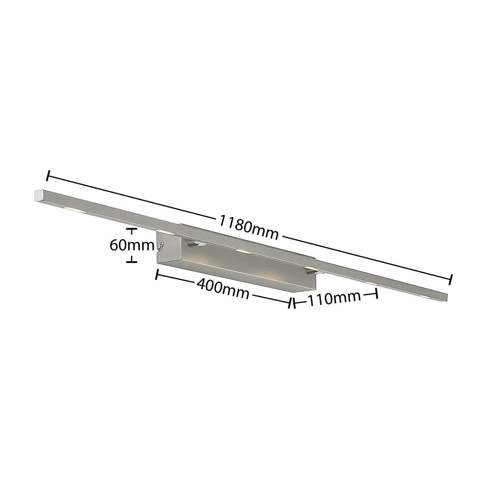 Alexis Vegglampe L118 Nickel/Chrome - Lucande