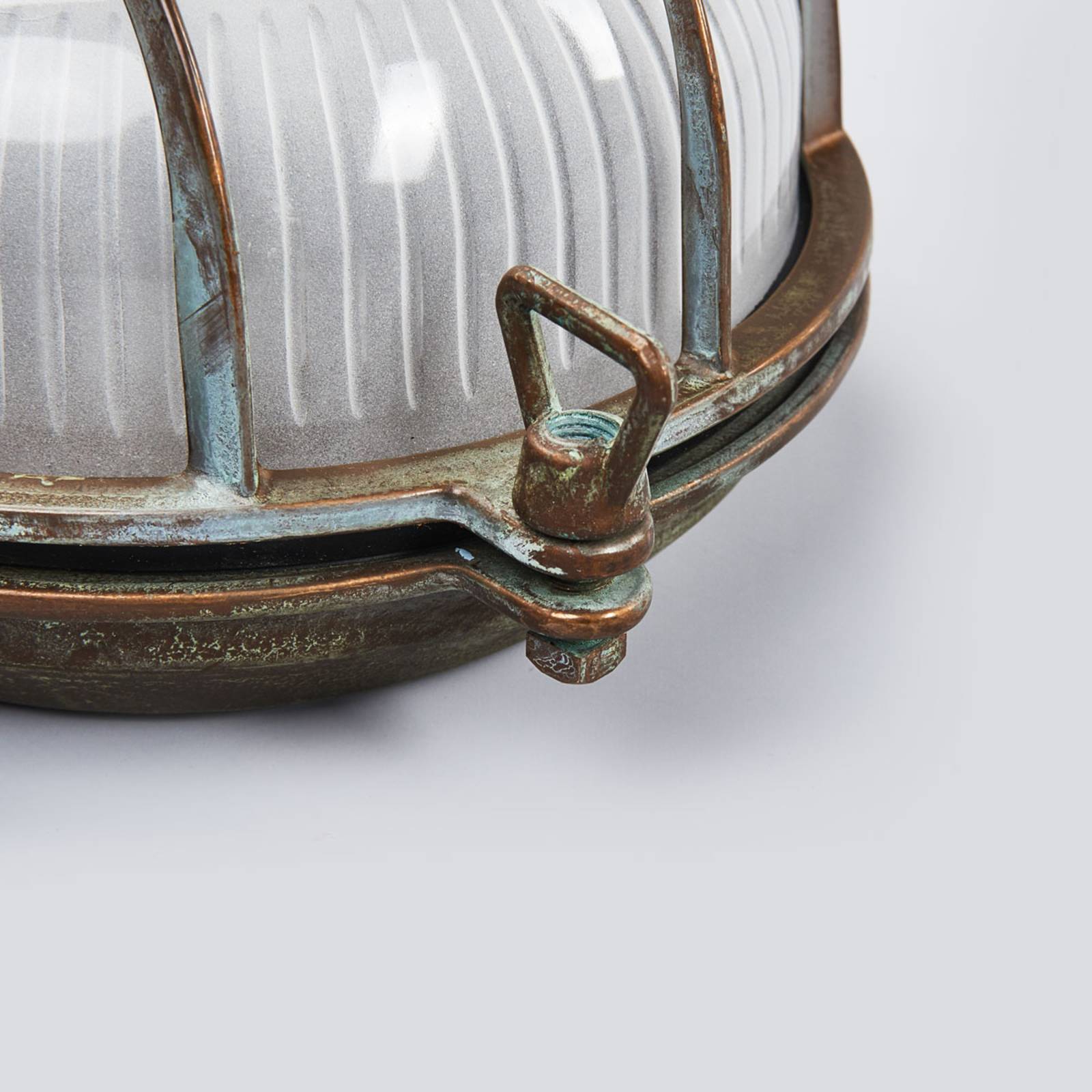 Lampa zewnętrzna Tortuga okrągła, mosiądz antyk