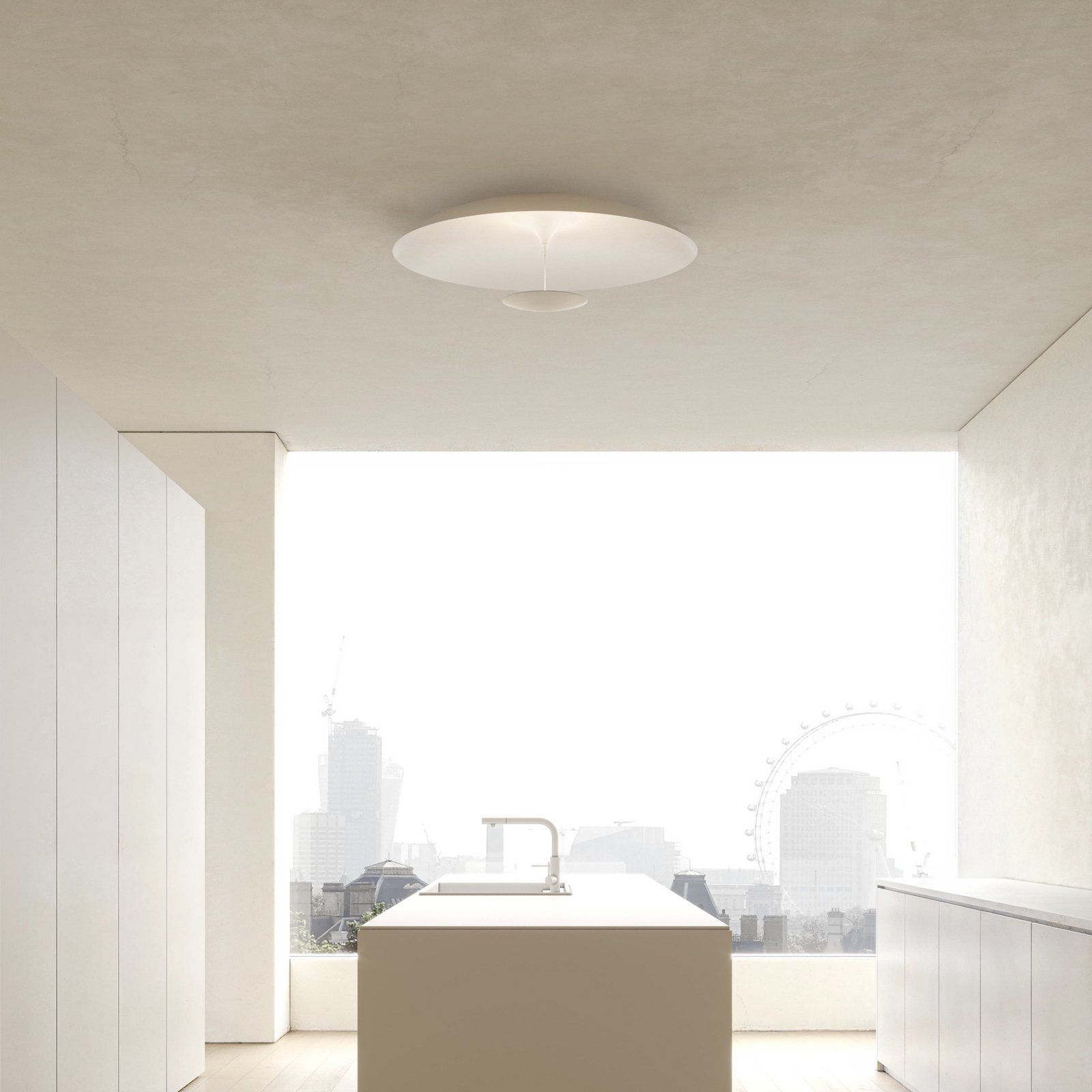 Karman LED ceiling light BLANCO, Ø 60 cm, white, metal