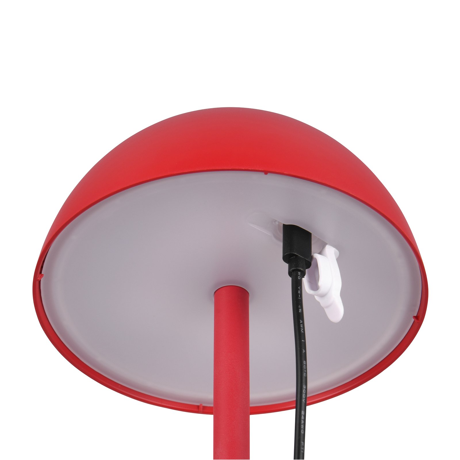 Ricardo LED uzlādējama galda lampa, sarkana, augstums 30 cm, plastmasas
