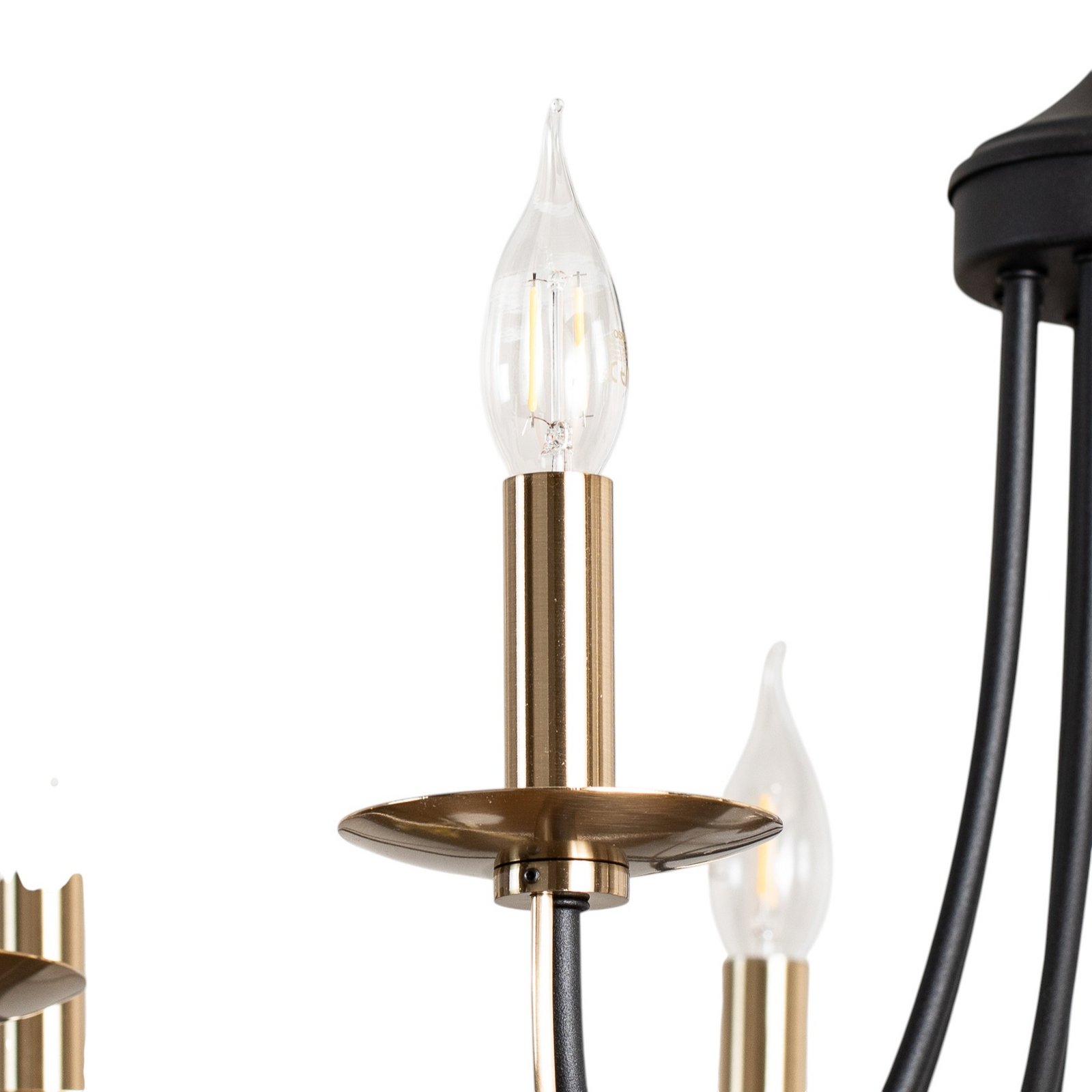 Ferra chandelier, antique brass, 8-bulb