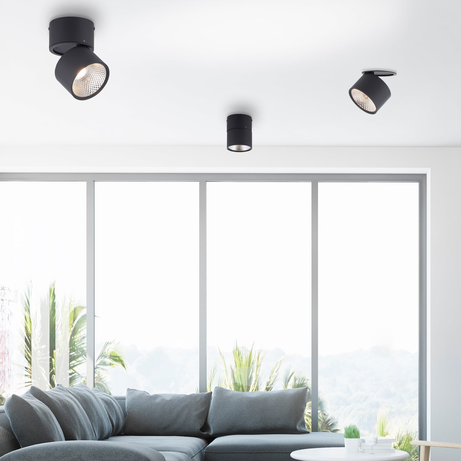 Nola LED-Deckenleuchte, einflammig, schwarz - PURE